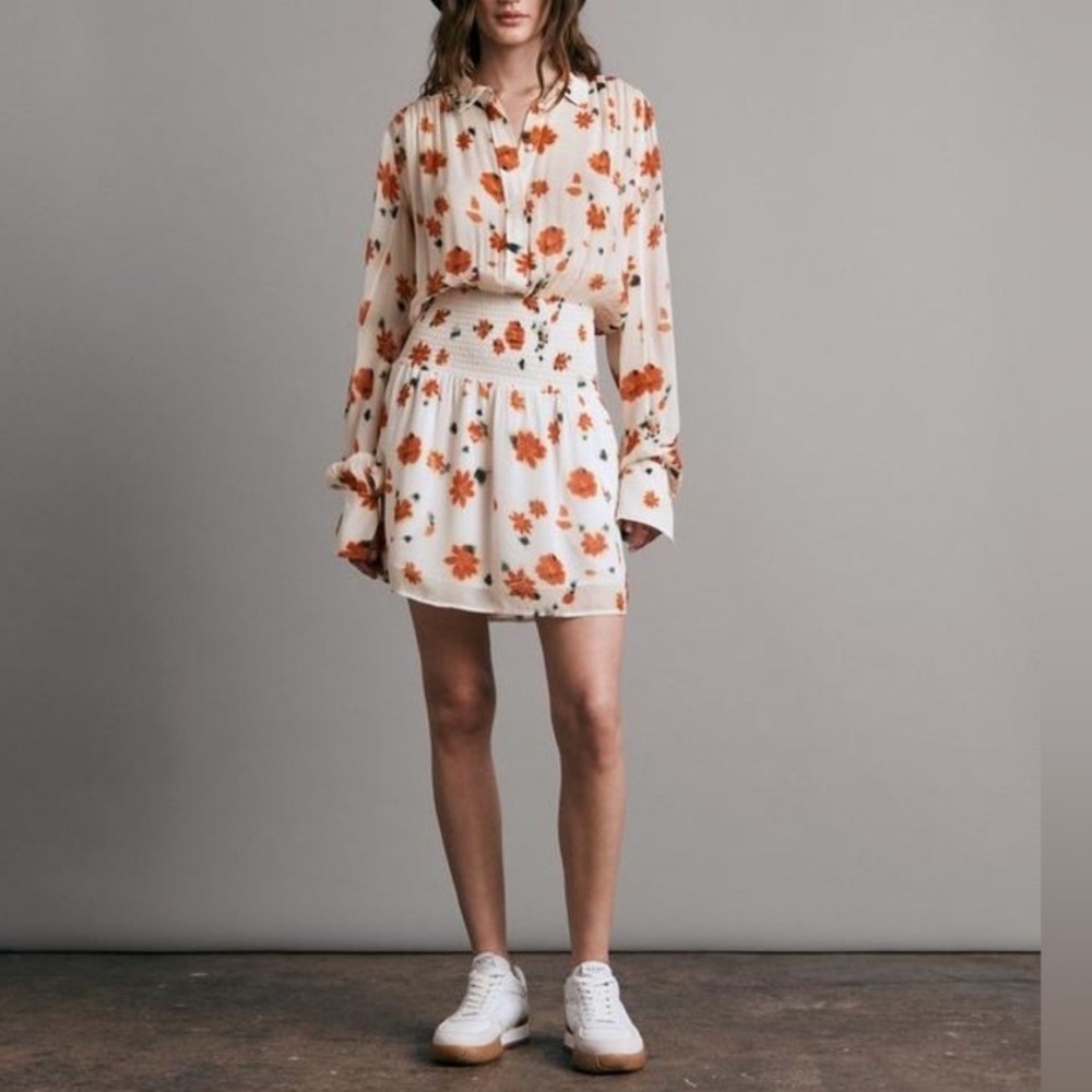 Rag & Bone Bailey Floral Smocked Dress Size Large